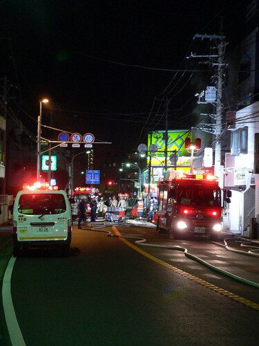 火事と消防車と救急車