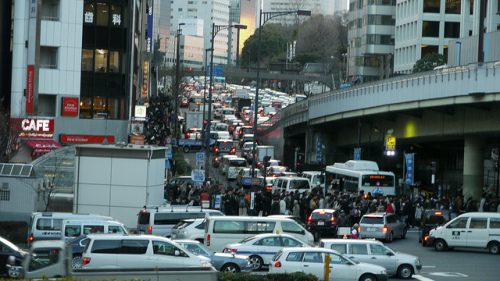 東日本大震災に伴う避難民と渋滞