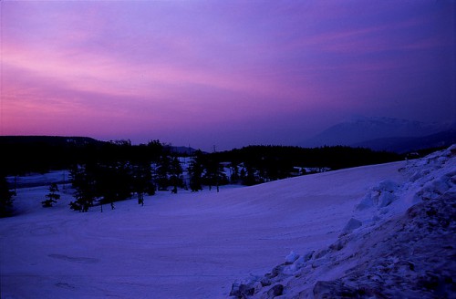 雪と日暮れ