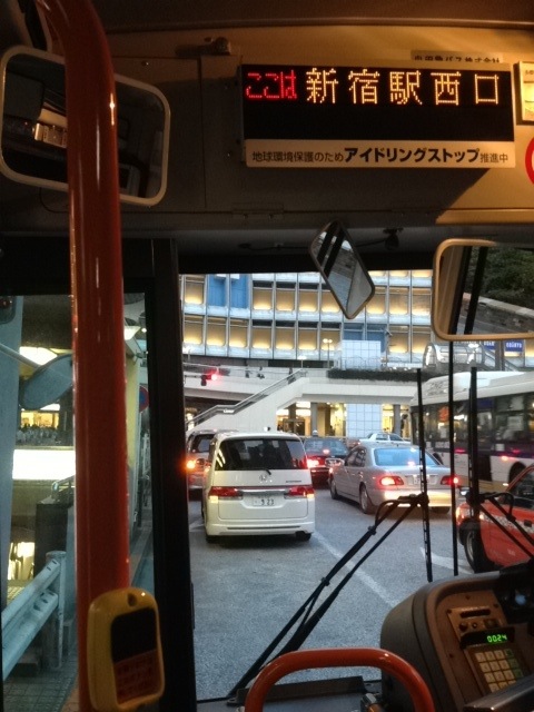 小田急バス　車内　新宿駅西口