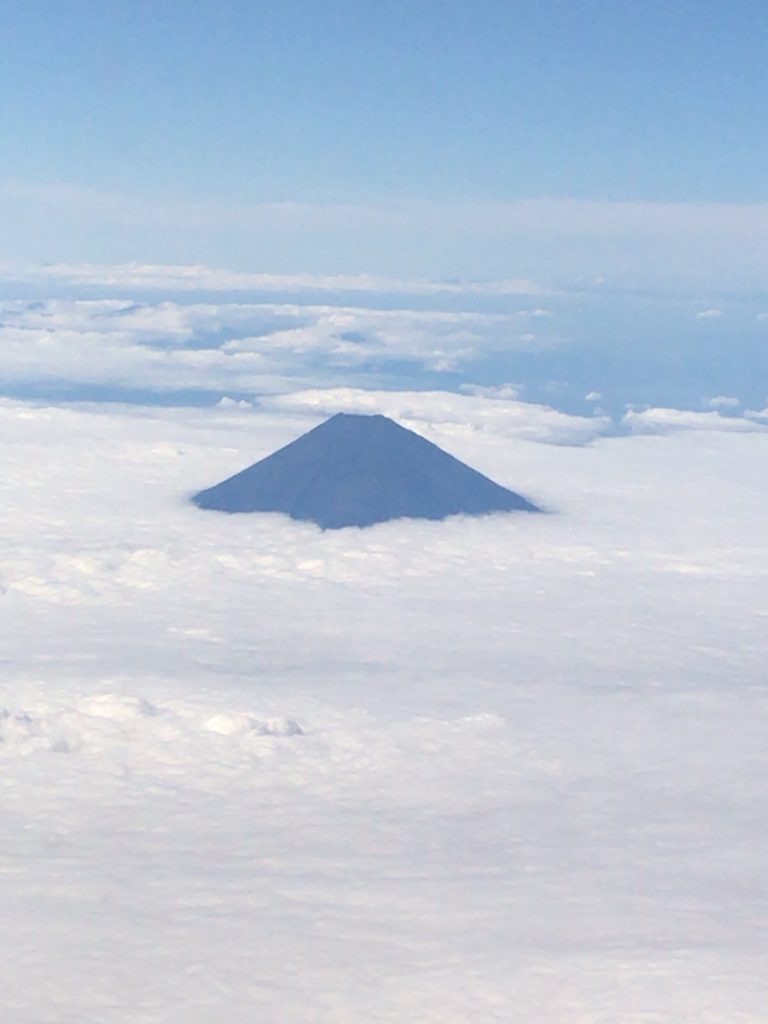 飛行機から見た富士山