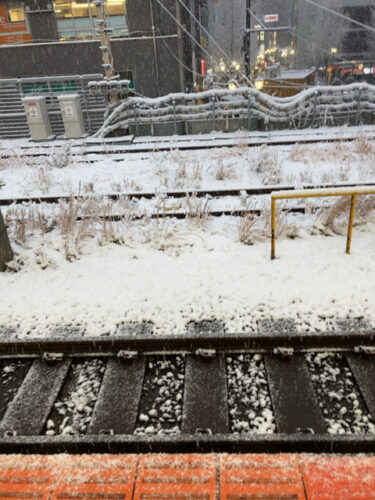 雪の日の線路
