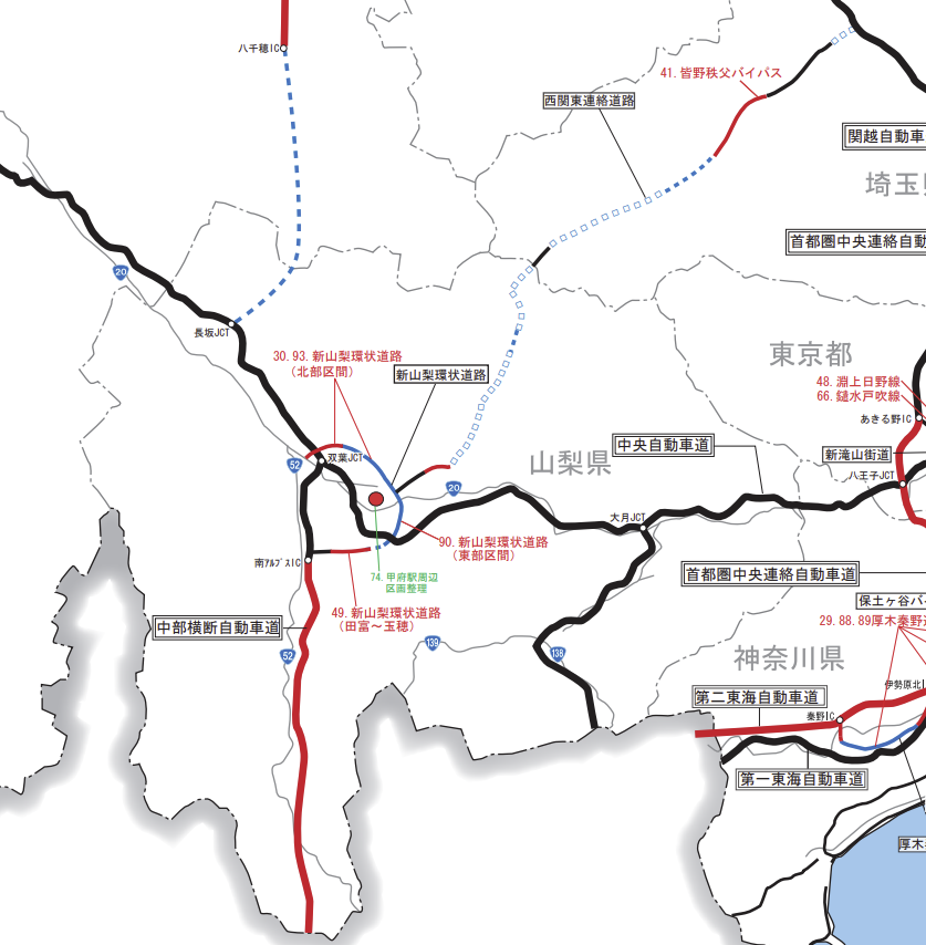 西関東自動車道広域図