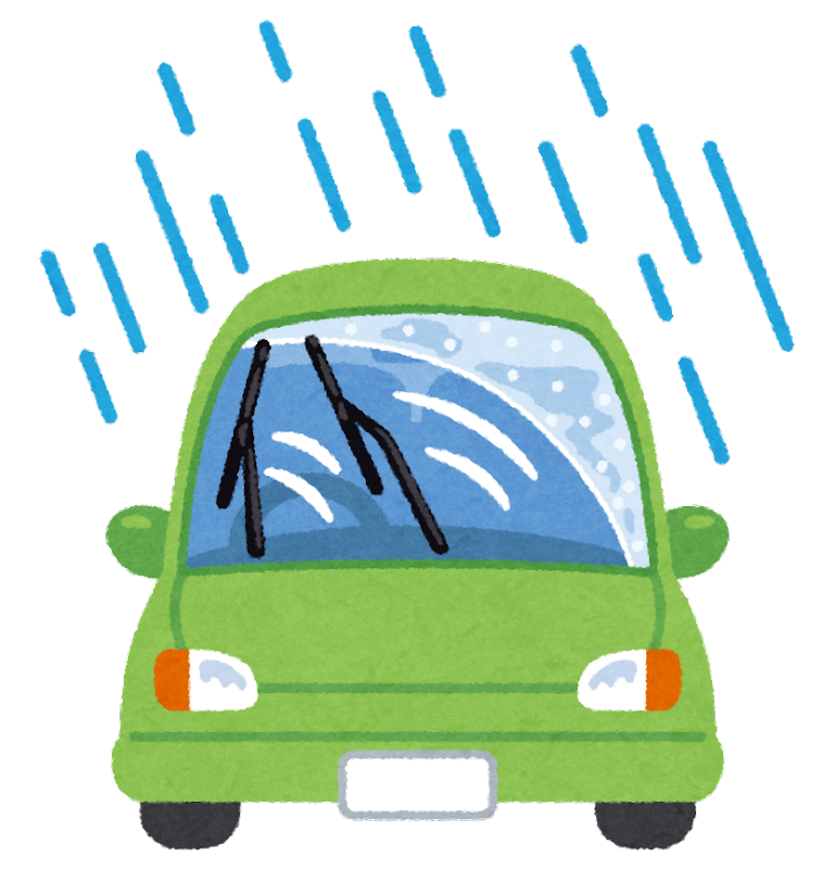 雨の中のクルマ
